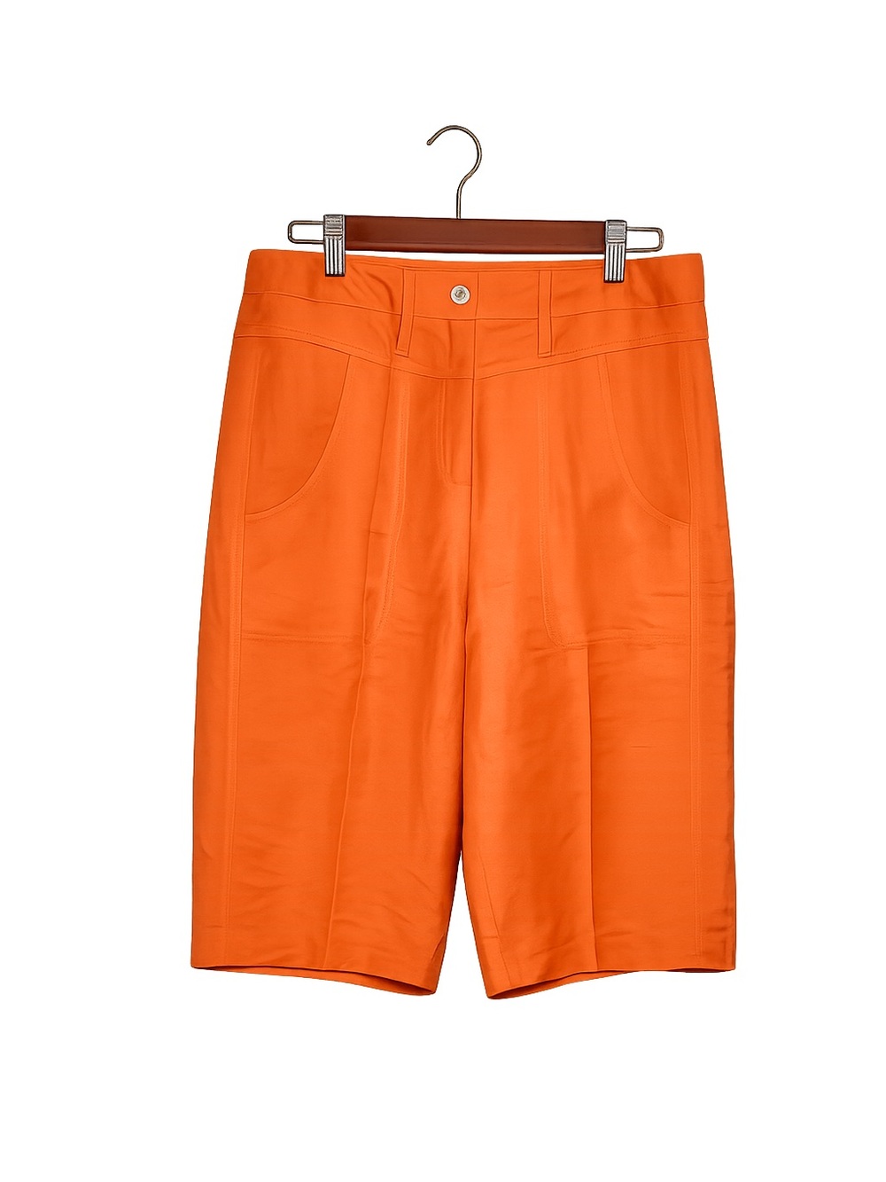 Larry Levine Orange Bermuda Shorts | Tailored Resort Preppy Summer Walking Short - Picture 2 of 10